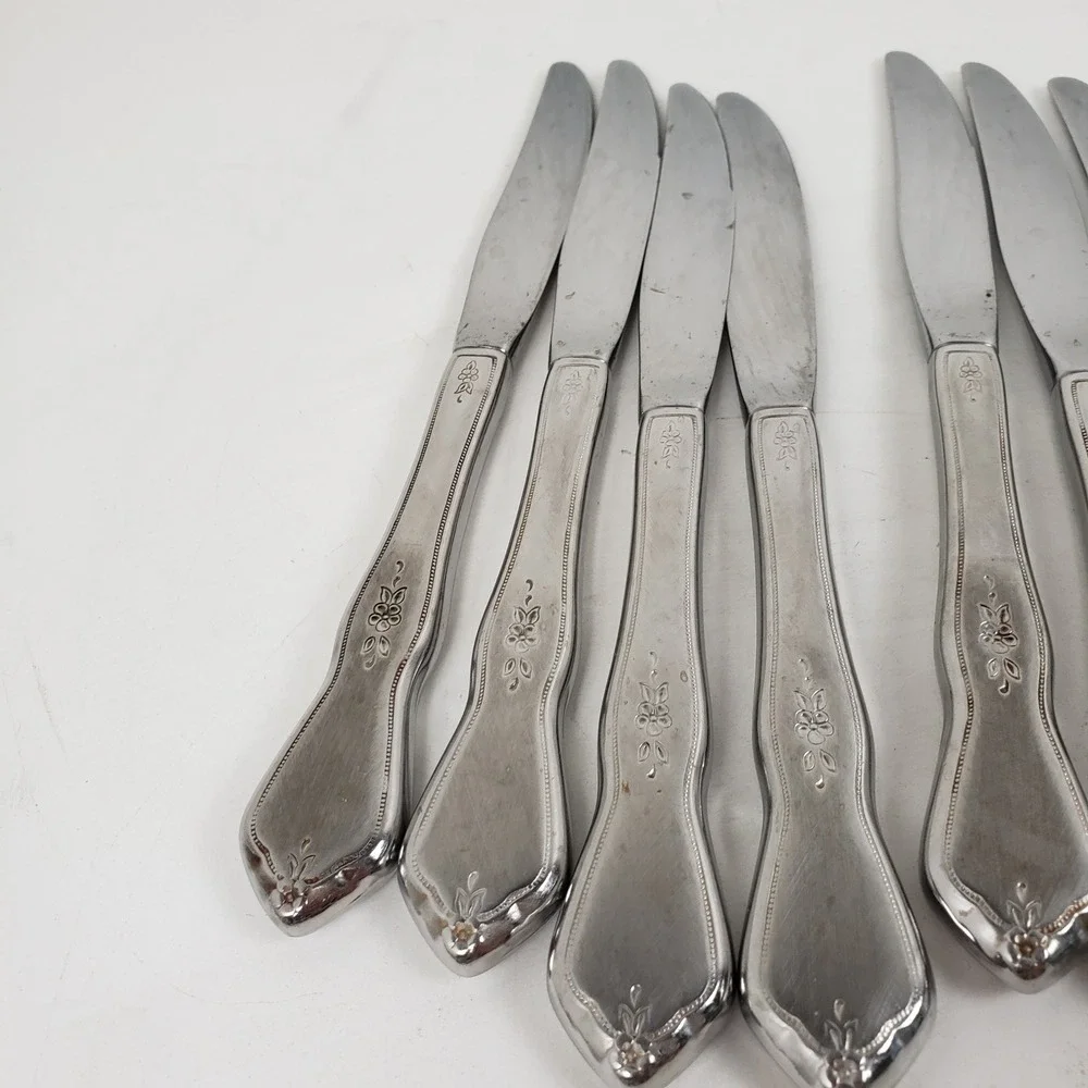 Oneida Profile Stainless Morning Blossom 47pc Floral Flatware Set With Serving